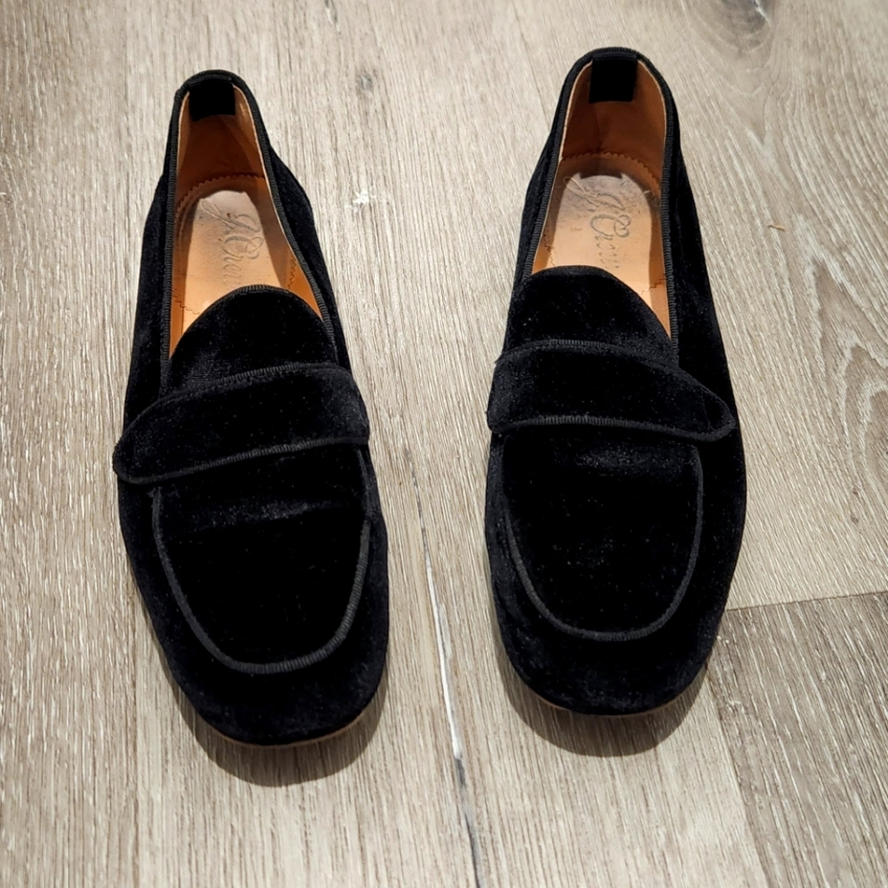 J Crew velvet loafers
